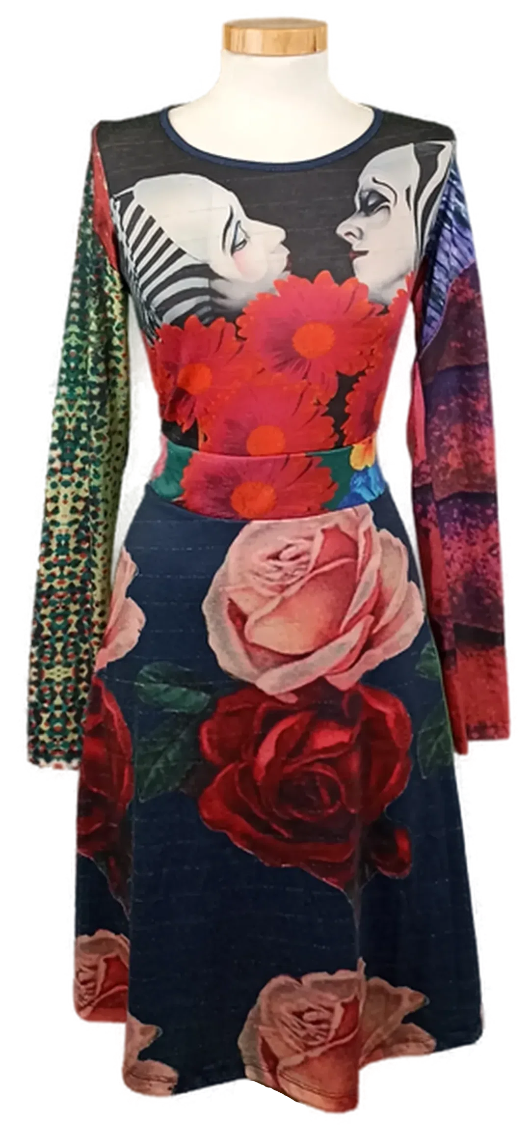 Desigual Damen Midikleid mehrfarbig gemustert Gr. L - Bild 1
