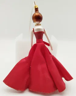 Weihnachtsbaum-Anhänger, Dame mit rotem Kleid, inkl. Band - Bild 2