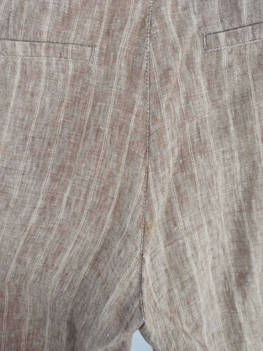 Esprit Damen Leinenhose braun gestreift - 42 / XL – Bild 3