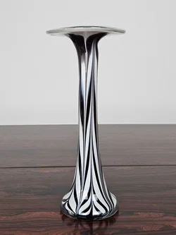 Glashütte Schwanenstadt Dekovase - schwarz/weiß marmoriert - Höhe 27 cm
