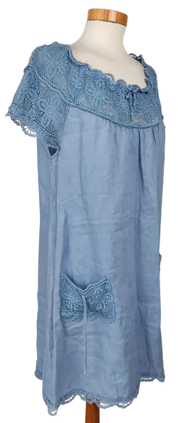 collette Damen Leinenkleid, blau - Gr. S  - Bild 3