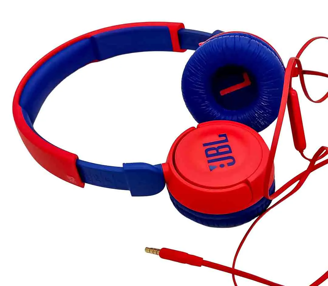 JBL On-Ear Kopfhörer, kabelgebunden, rot-blau, mit Mikrofon für Kinder – Bild 3