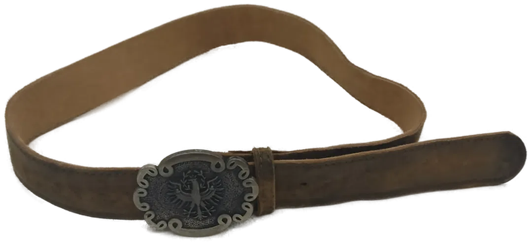 Leder-Gürtel Braun mit Ornament-Schnalle - Bild 4