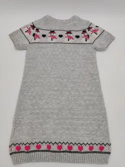 Dopo Dopo Kinder Strickkleid grau/gemustert Gr. 128 - Bild 2