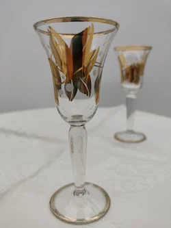 Schnapsgläser 4er-Set Goldrand, Blättermuster  | Vintage-Glanz - Bild 7