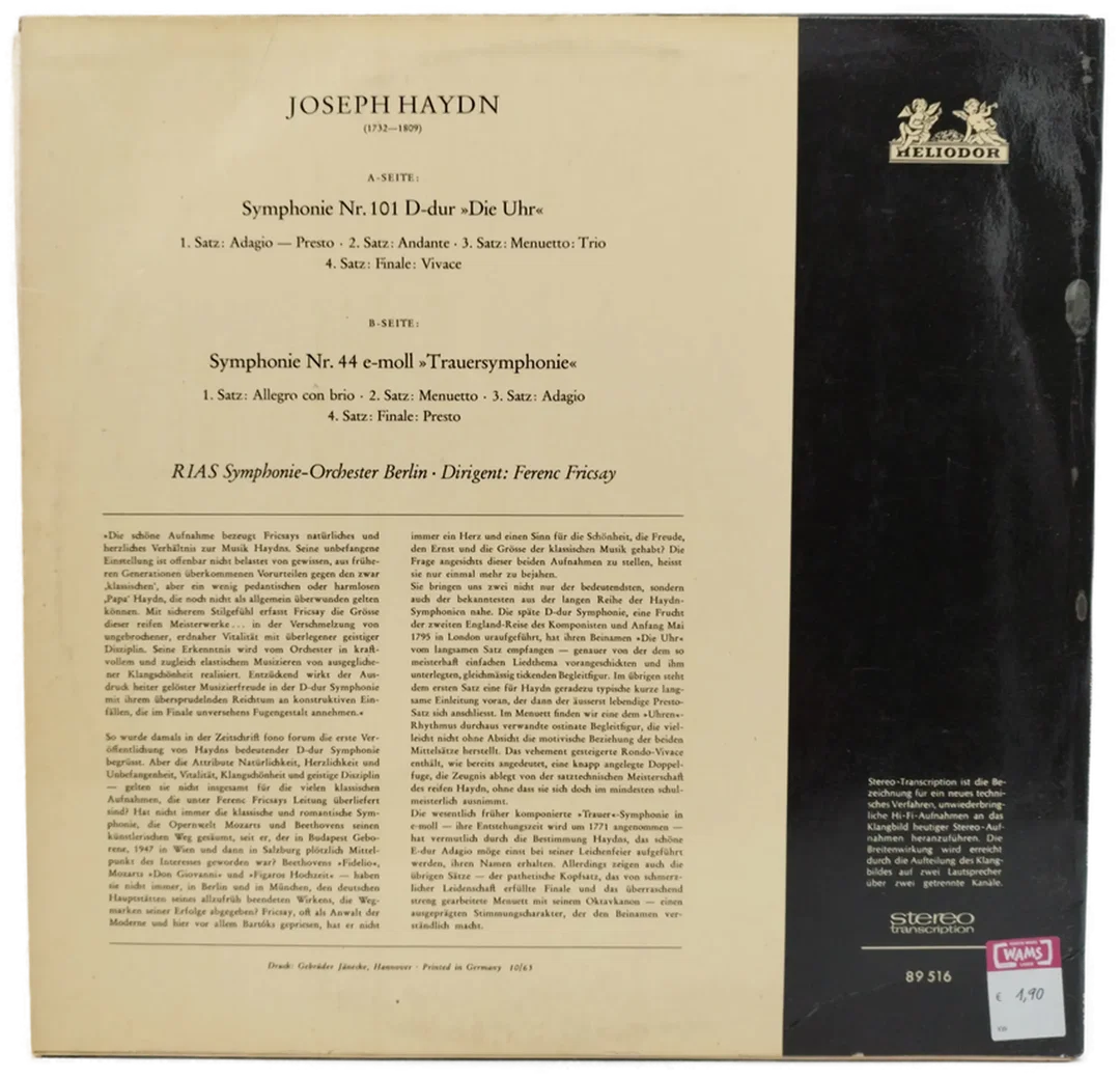 Joseph Haydn, "Symphonie Nr. 101 & 44" – Bild 2