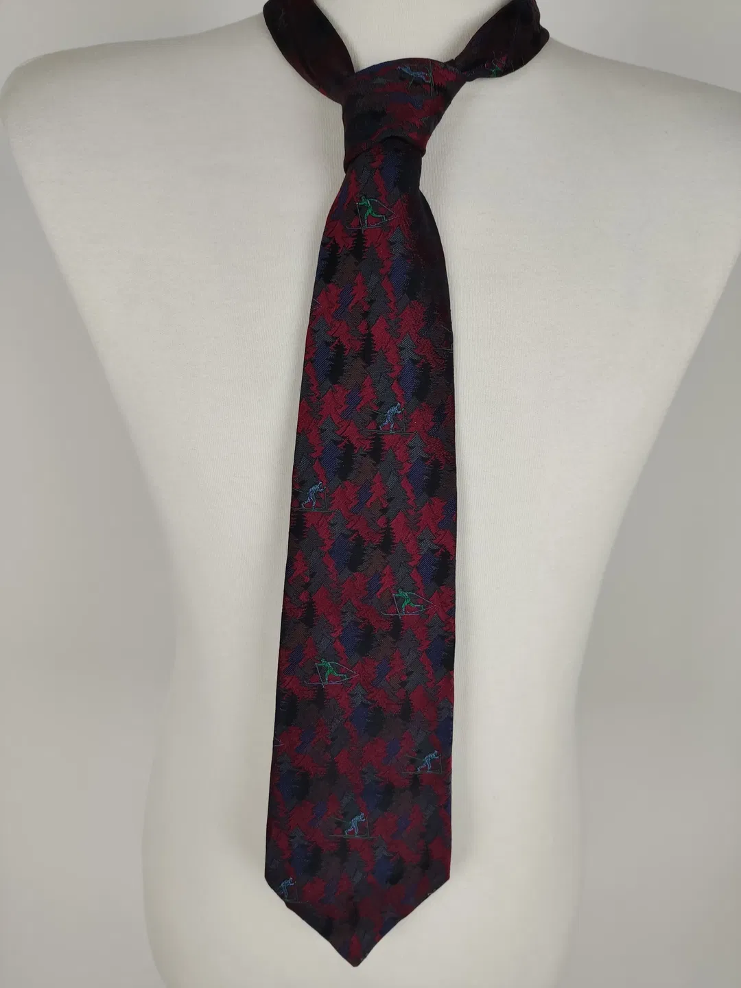 Herren Seidenkrawatte dunkelrot - Bild 4