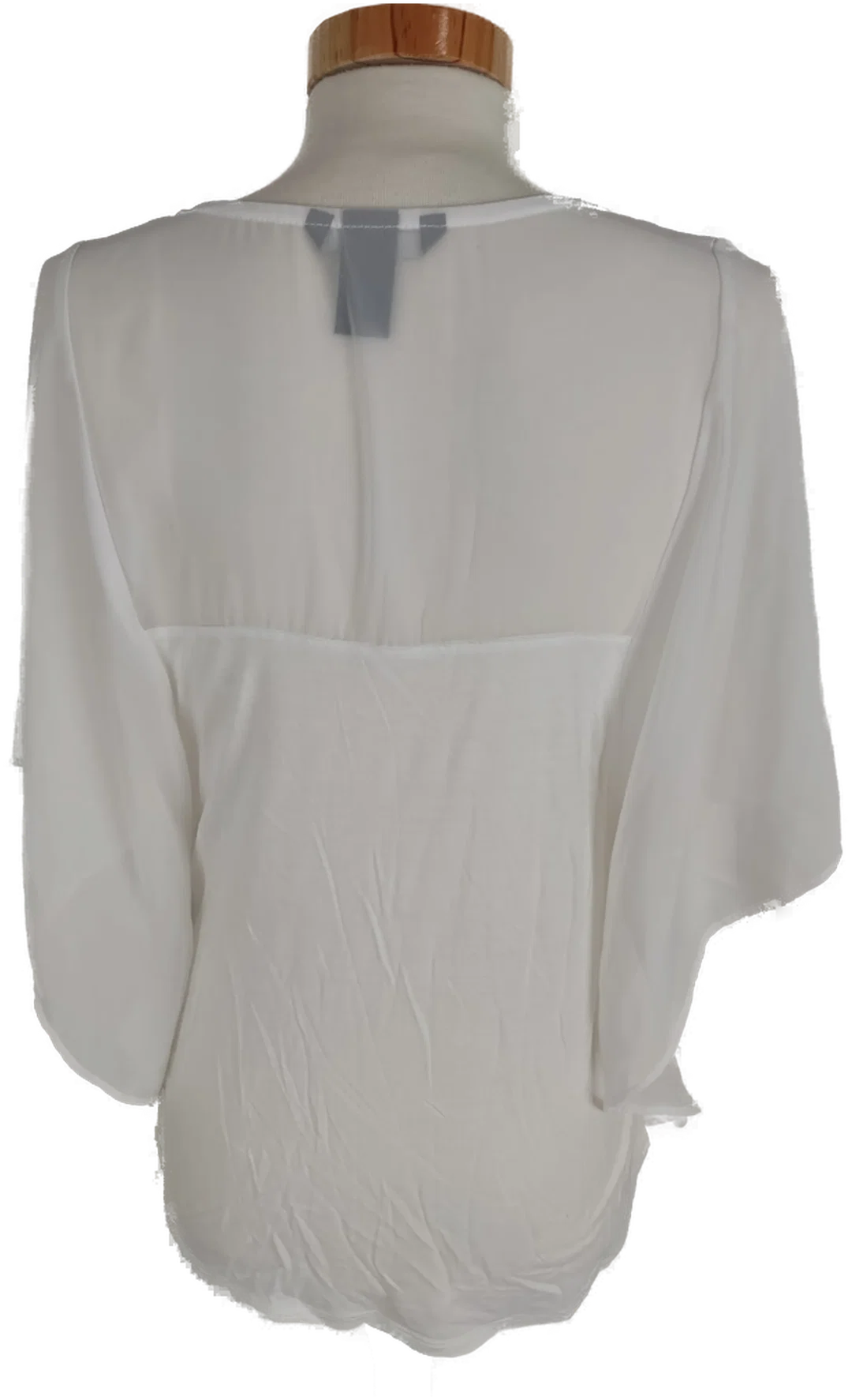 Bluse "H&M", kurzarm mit V_Ausschnitt, weiß, Größe S – Bild 3
