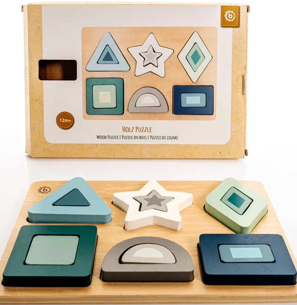 Bieco Geometrisches Baby Puzzle aus Holz 13teilig - Bild 4