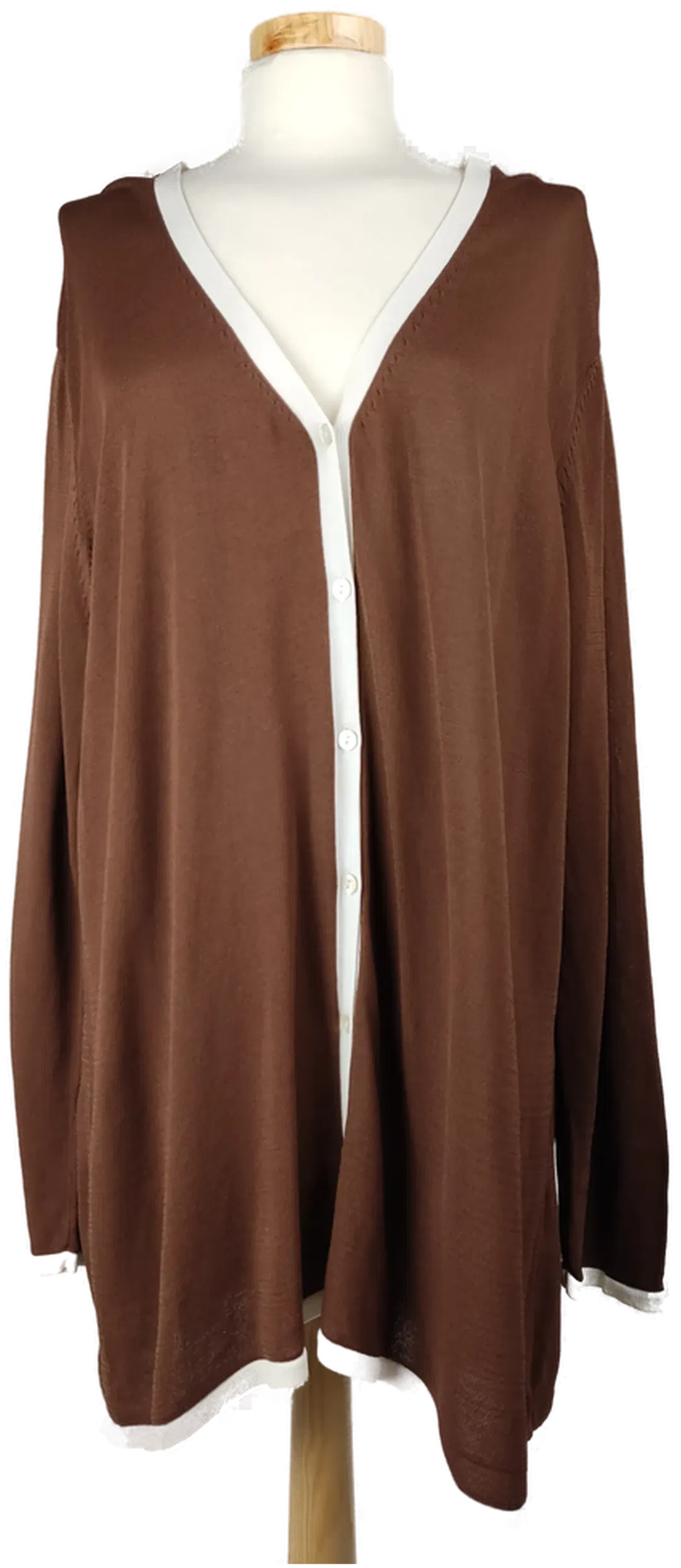 Y More Damen Weste braun mit naturweissen Einfassungen - L/40 - Bild 1