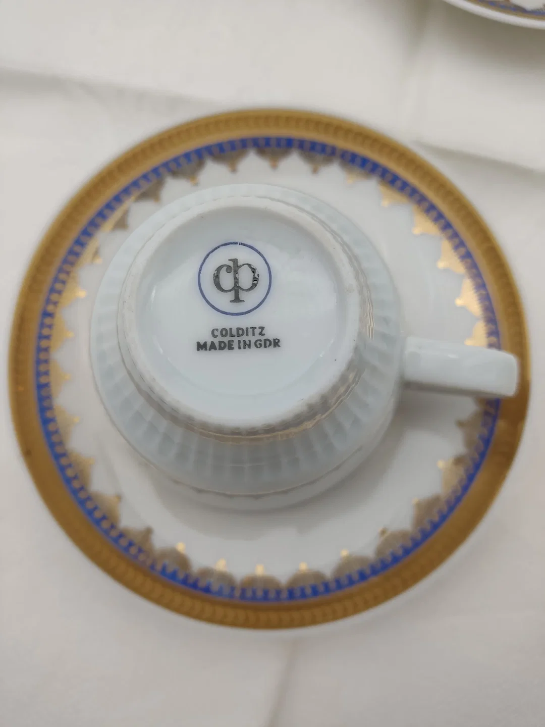 Kaffeegeschirr 2er Colditz Porzellan Kobalt mit Gold | DDR/GDR-Rarität – Bild 6