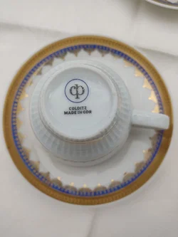 Kaffeegeschirr 2er Colditz Porzellan Kobalt mit Gold | DDR/GDR-Rarität – Vorschau 6