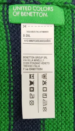United Colors of Benetton Kinderschal grün/dunkelblau Gr. S-2XL  – Vorschau 2