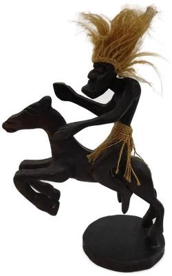 Afrikanische Holzfigur Reiter Auf Pferd | Deko - Bild 2