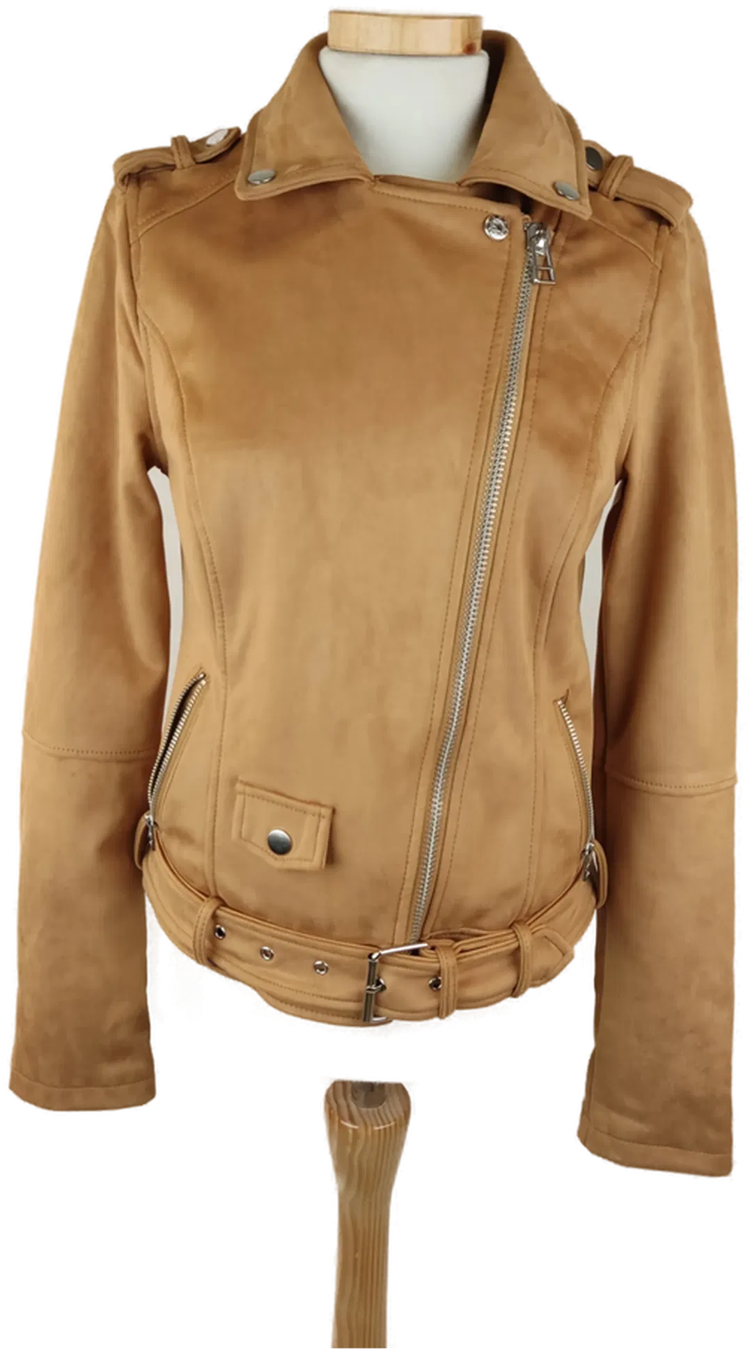 C & A Yessica Damen-Bikerjacke Kunstleder beige - XS/34 - Bild 1