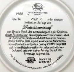 Hutschenreuther Sammelteller 1988 - „Winterdämmerung“ von Ursula Band (Teller 845 C) - Bild 3