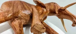 Massiver Vintage-Elefant aus Edelholz mit Charakter-Maserung - Bild 2