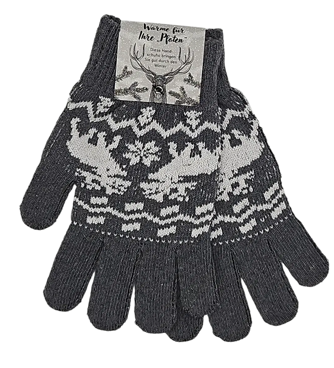 Handschuhe Damen, grau/weiß - Bild 1