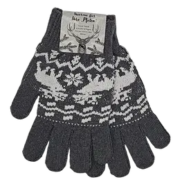 Handschuhe Damen, grau/weiß - Bild 1