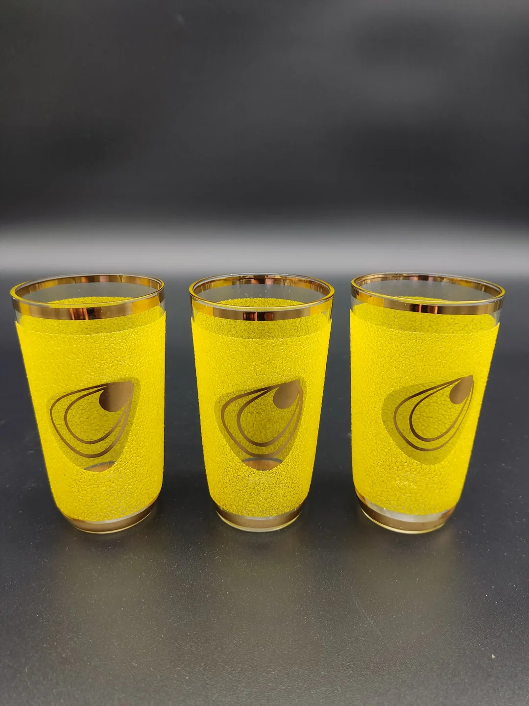 Vintage Likörset / Karaffe + 3 Gläser - gelb/transparent – Bild 5