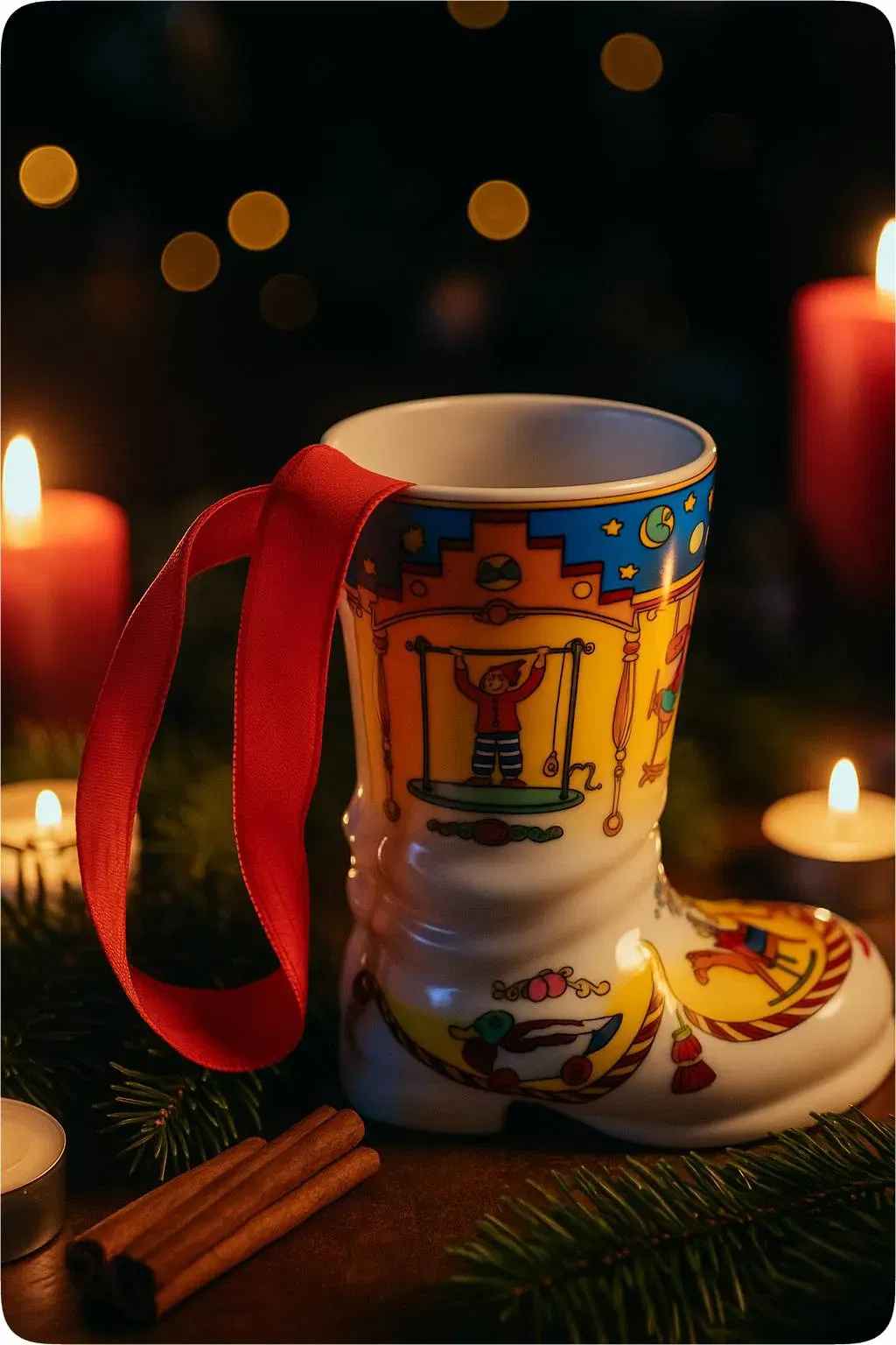 Hutschenreuther Weihnachtsstiefel 2000 Porzellan - Bild 1