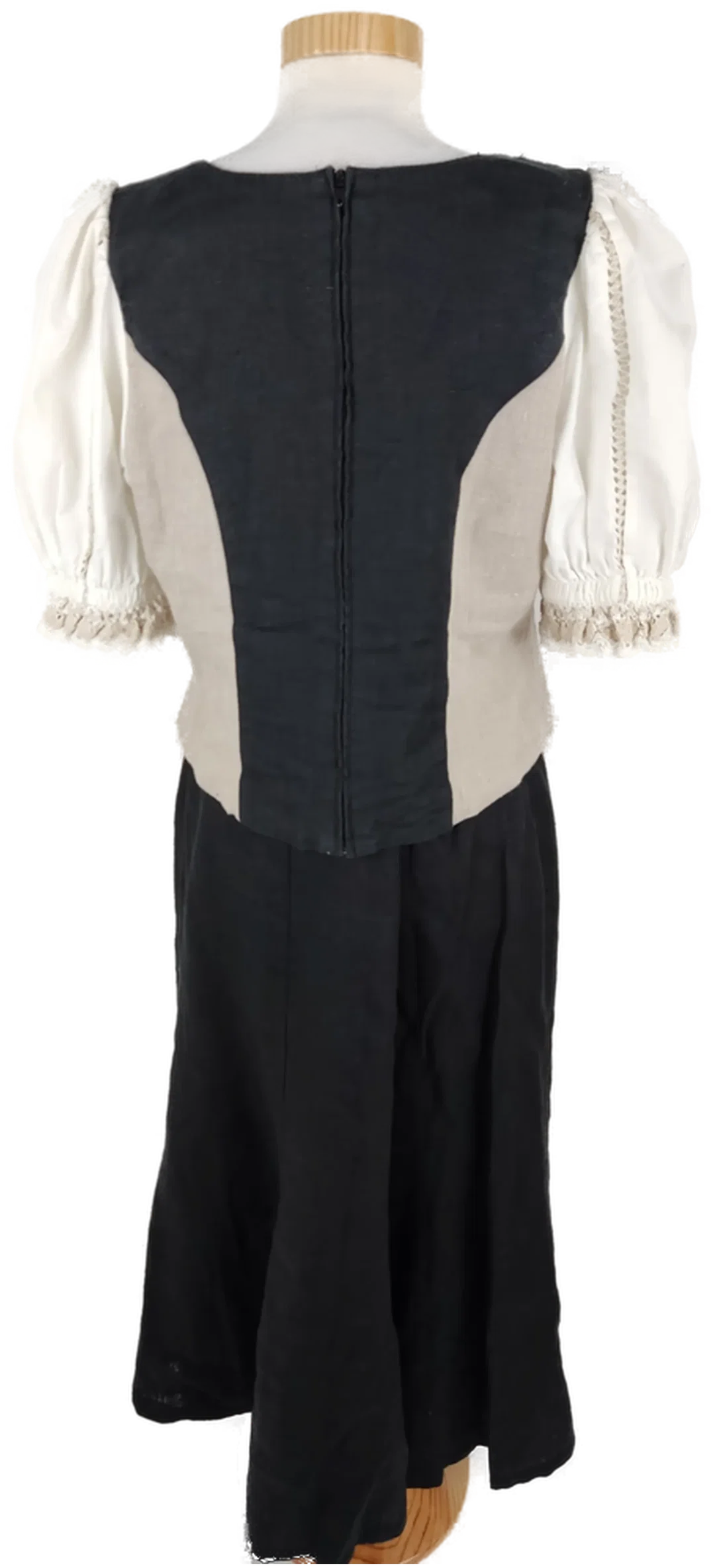 Trachtenkleid 2 tlg. "Country Line", kurzarm, schwarz/weiß/beige, Größe 44 – Bild 5