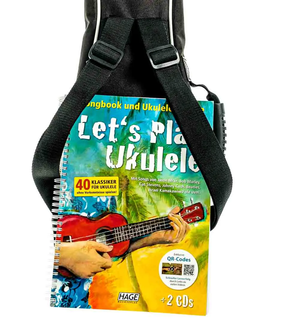 Classic Cantabile Ukulele Schwarz Set inkl. Tasche und Songbook und Ukulelenschule – Bild 3