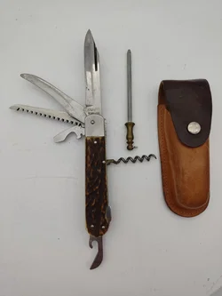 Mikov Fixir Jagdtaschenmesser mit Lederscheide | Tschechoslowakischer Schatz - Bild 2