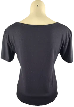 Damen-T-Shirt CHANEL Schwarz Mit Strass-Logo | Eleganter Akzent – Vorschau 3