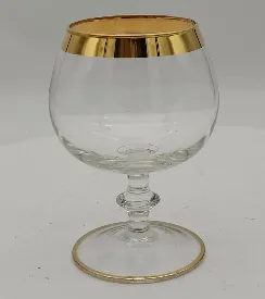 Cognacschwenker mit Goldrand, neuwertig, hochwertig – Bild 2