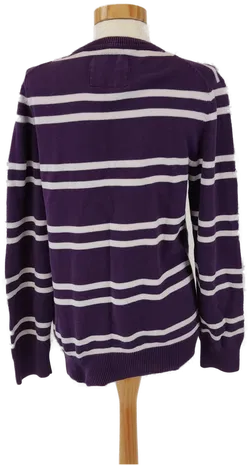 H&M Damen Pullover gestreift violett - Gr. 36 - Bild 3