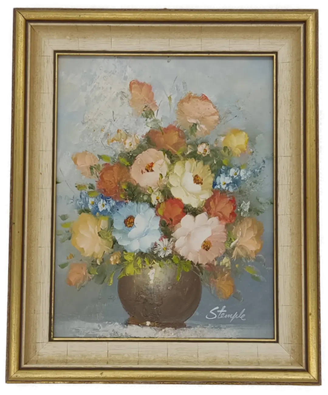 Bild Öl Gemälde Blumen Vase / Stillleben von Stemple - Bild 4