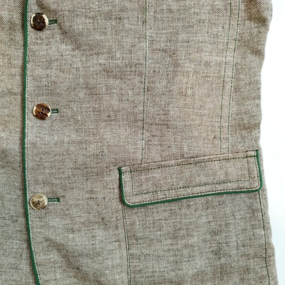 Trachtenjacke von Steinbock Mode Tyrol, Gr. 52, Leine, Beige/Hafer – Bild 5