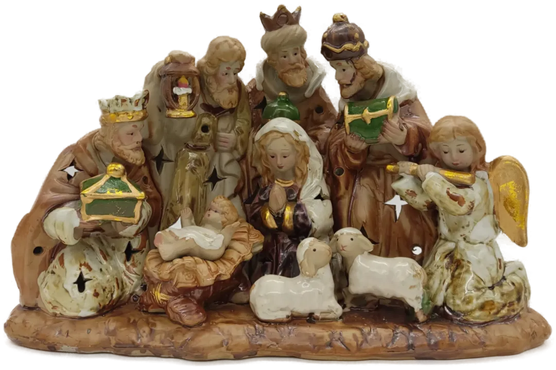 Keramik Krippe Teelichtbeleuchtung Weihnachten - Bild 4