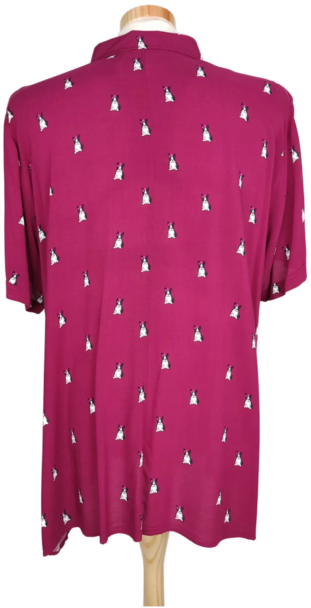 Ulla Popken Damen Bluse weinrot bedruckt - 54/56 – Bild 2