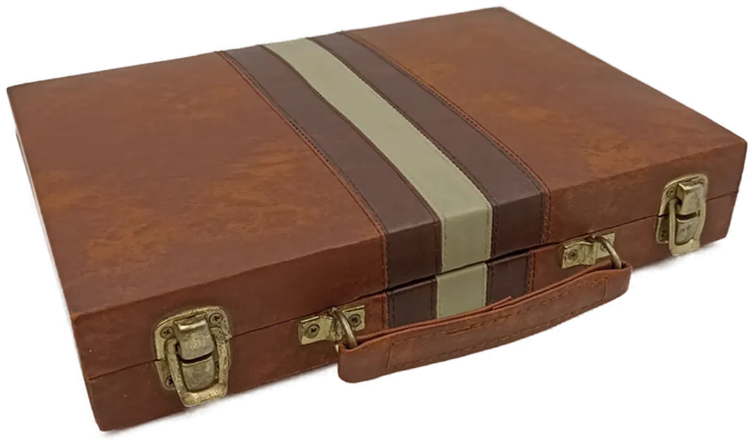 Backgammon-Spiel im Kunstlederkoffer klein - Bild 4