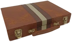 Backgammon-Spiel im Kunstlederkoffer klein - Bild 1