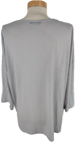 T-Shirt "Laura Torelli Classic", dreiviertelarm mit Rundhalsausschnitt, hellgrau mit Aufdruck, Größe XL – Vorschau 3