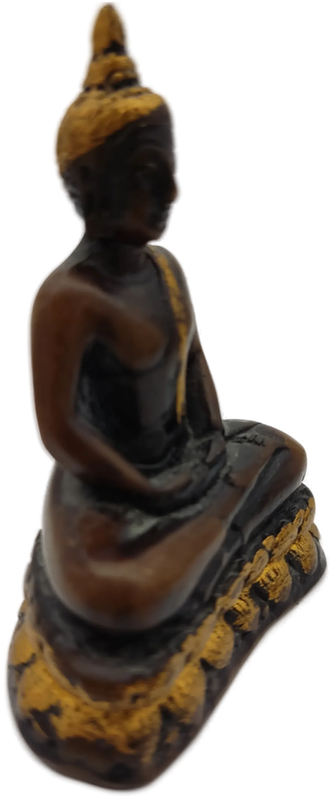 Kleine Buddha-Figur Holz | Zeitloses Unikat – Bild 3