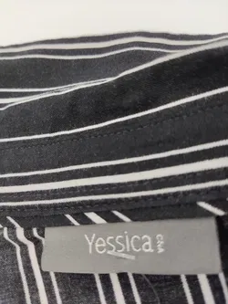 Yessica Damenbluse schwarz, weiß längsgestreift - Gr. L  - Bild 4