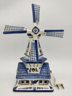 Holländische Deko-Windmühle mit Beleuchtung und Spieluhr - Bild 1