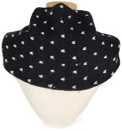 Schal und Haube "pieces", schwarz, gestrickt mit weißen Maschen – Vorschau 4