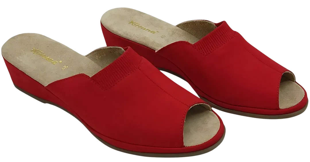 Fortuna Luftpolster Damen Pantoletten, rot - Gr. EU 39 - Bild 1