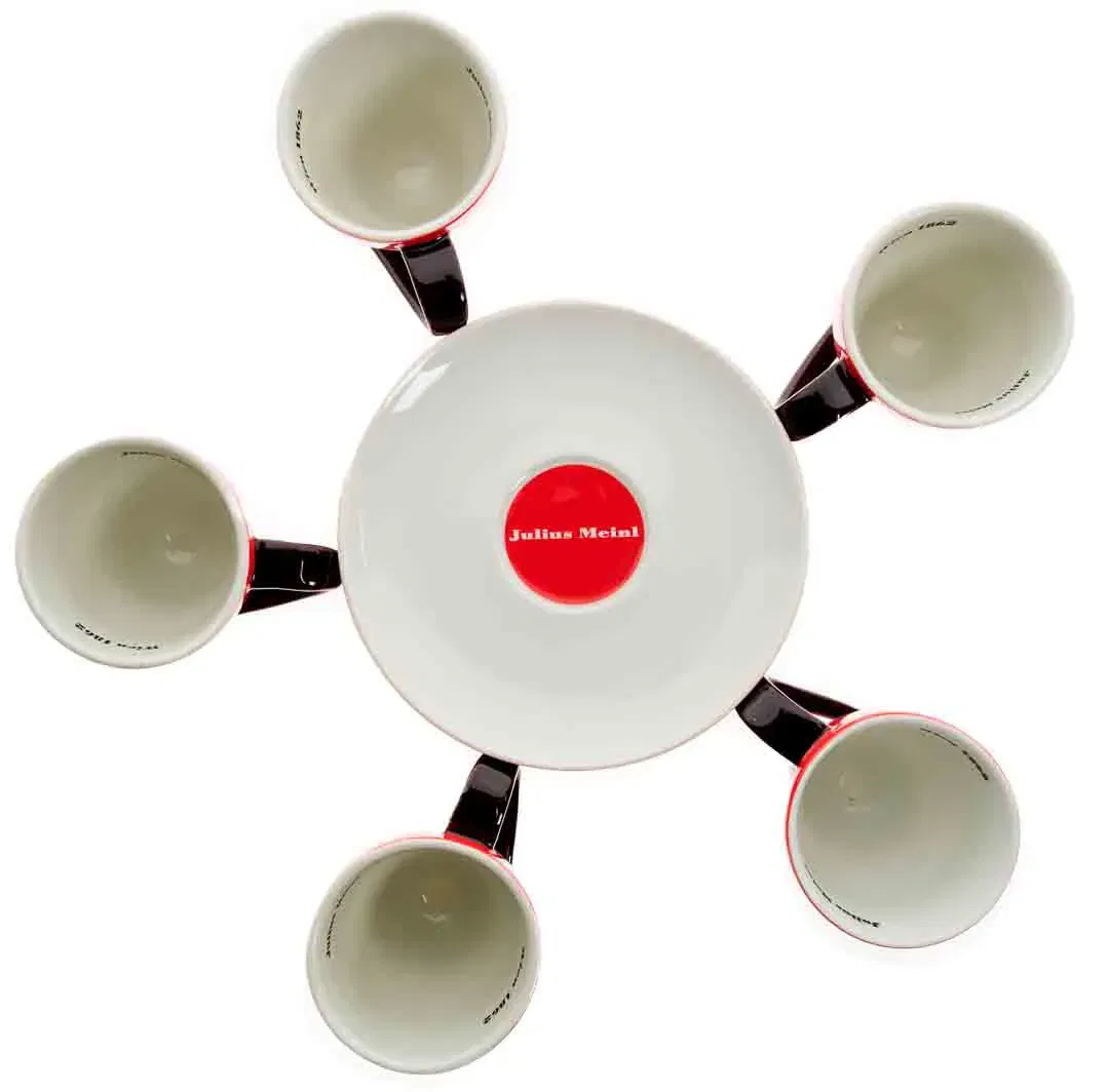 JULIUS MEINL 10-teiliges Set aus Espresso- und Untertassen in rot-weiß-braun - Bild 1