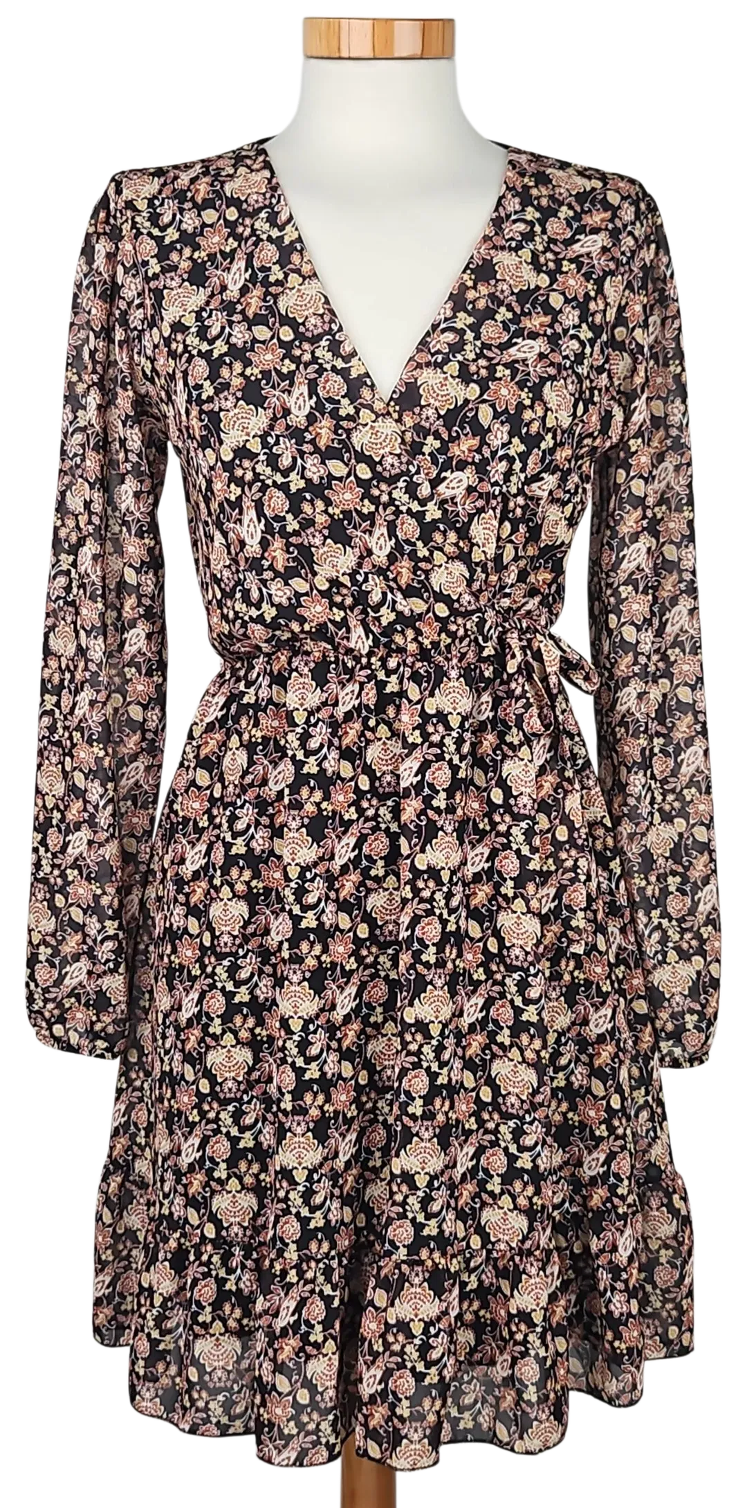 JOHANNA Damen Midikleid, schwarz/grün - Gr. XS  - Bild 1