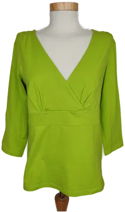 Bruno Banani Damen Bluse, Dreiviertelarm mit V-Ausschnitt, grün - XL/42 - Bild 1