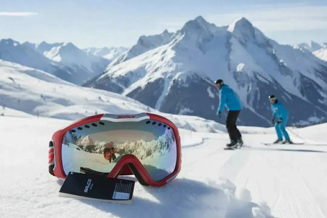 Salice Skibrille Rot/Silber – Doppelscheibe, Antifog, UV-Schutz, inkl. Microfaserbeutel - Bild 4