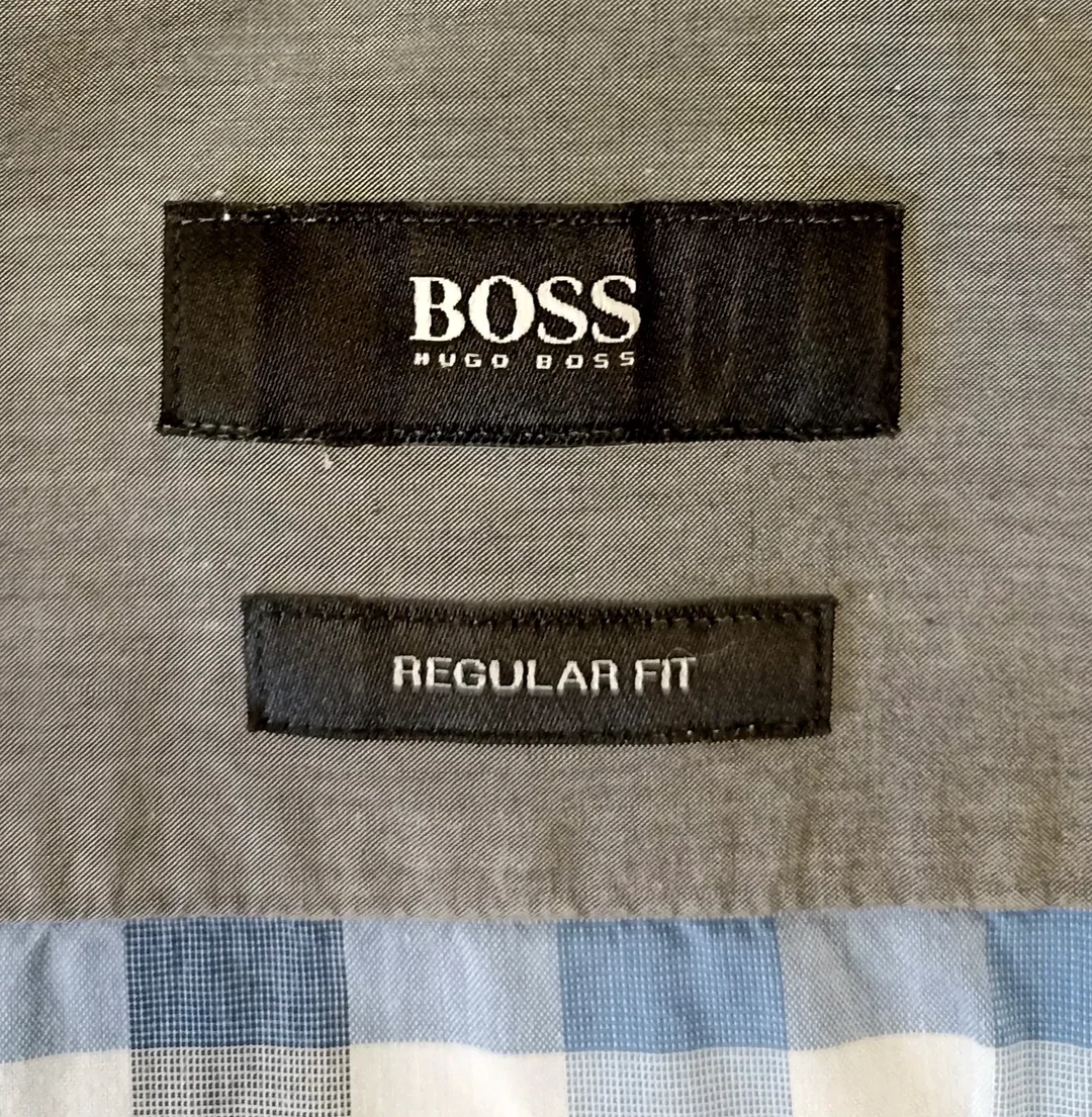 Hugo Boss Herren Hemd blau/grau kariert Gr. M – Bild 4