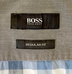 Hugo Boss Herren Hemd blau/grau kariert Gr. M - Bild 4