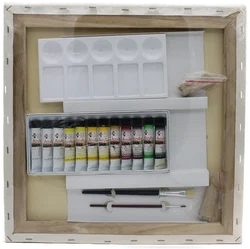 Malset mit Leinwand – Motiv: Zitrone (40 × 40 cm) Komplettset mit Farben, Pinseln und vorgedrucktem Motiv, OVP - Bild 2